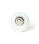 Bouton de meuble en porcelaine blanche à rayures colorées - Boutons Mandarine