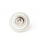 Bouton de meuble en porcelaine blanche à rayures colorées - Boutons Mandarine