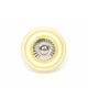 Bouton de meuble en porcelaine blanche à rayures colorées - Boutons Mandarine