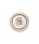 Bouton de meuble en porcelaine blanche à rayures colorées - Boutons Mandarine