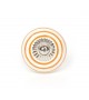 Bouton de meuble blanc rayé en porcelaine - 10 couleurs disponibles - Boutons Mandarine