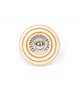 Bouton de meuble en porcelaine blanche à rayures colorées - Boutons Mandarine