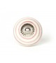 Bouton de meuble en porcelaine blanche à rayures colorées - Boutons Mandarine