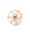 Bouton de meuble Géranium rond en porcelaine -  4 couleurs