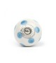 Bouton de meuble en porcelaine blanche à pois colorés - Boutons Mandarine