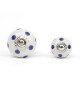 Bouton de meuble en porcelaine blanche à pois colorés - Boutons Mandarine
