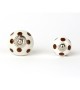Bouton de meuble en porcelaine blanche à pois colorés - Boutons Mandarine