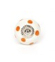Bouton de meuble en porcelaine blanche à pois colorés - Boutons Mandarine