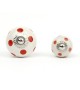 Bouton de meuble en porcelaine blanche à pois colorés - Boutons Mandarine