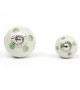 Bouton de meuble en porcelaine blanche à pois colorés - Boutons Mandarine