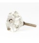 Bouton de meuble en verre transparent forme diamant fleur - Boutons Mandarine