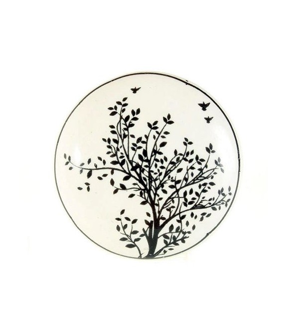 Bouton de meuble en porcelaine décor Arbre - Boutons Mandarine