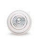 Bouton de meuble blanc rayé en porcelaine - 10 couleurs disponibles - Boutons Mandarine