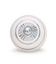 Bouton de meuble en porcelaine blanche à rayures colorées - Boutons Mandarine