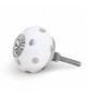 Bouton de meuble en porcelaine blanche à pois colorés - Boutons Mandarine