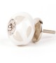 Bouton de meuble en porcelaine Pétale Coeur - Boutons Mandarine