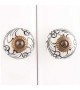 Bouton de meuble Noir et Blanc motif floral en porcelaine - Boutons Mandarine