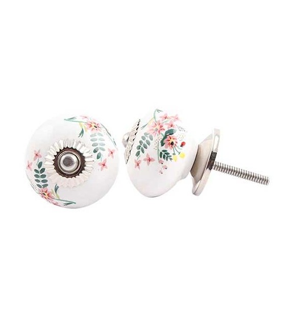 Bouton de meuble Aquarelle Mademoiselle en porcelaine - Boutons Mandarine