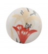 Bouton de meuble Fleur de Lys vintage en porcelaine