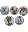Bouton de meuble Animaux enfant porcelaine blanche