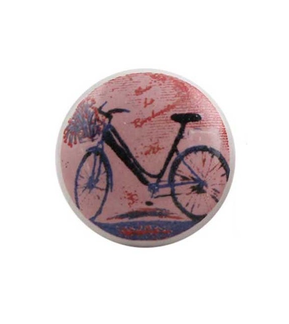 Bouton de meuble Bicyclette en porcelaine - Boutons Mandarine
