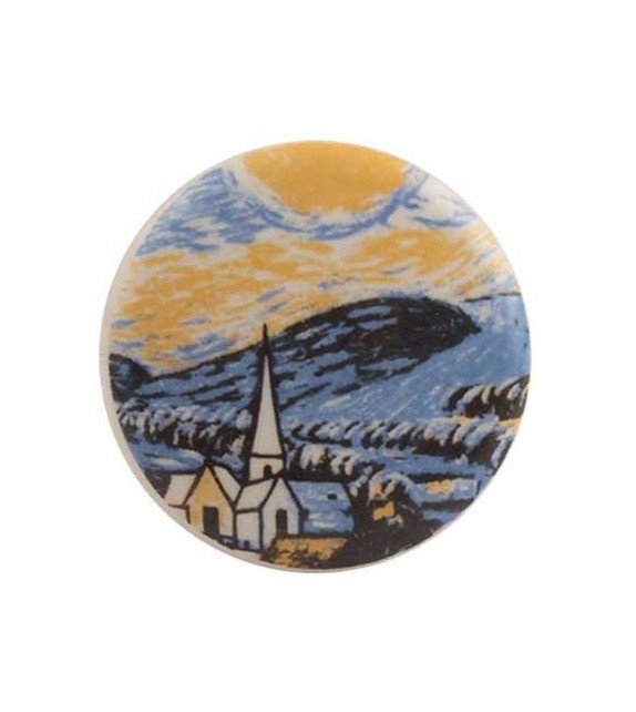 Bouton de meuble Van Gogh - La Nuit étoilée en porcelaine - Boutons Mandarine