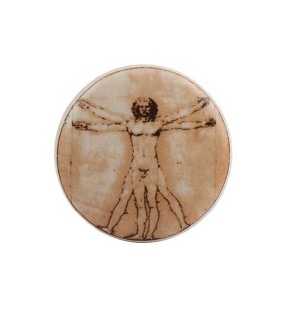 Bouton de meuble Homme de Vitruve - Léonard de Vinci en porcelaine