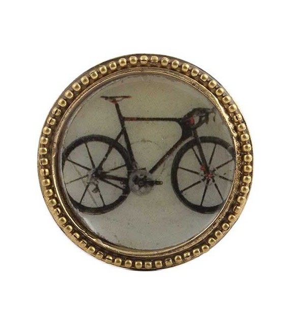 Bouton de meuble Bicyclette Vintage doré en métal