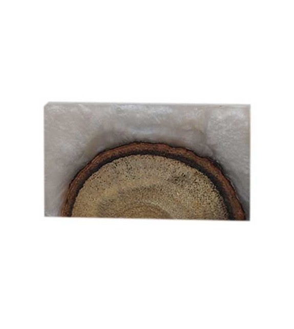 Bouton de meuble Wood rectangulaire en bois et résine - Boutons Mandarine