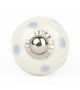 Bouton de meuble en porcelaine blanche à pois colorés - Boutons Mandarine