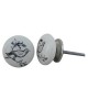 Bouton de meuble en porcelaine Oiseau sur une branche - Boutons Mandarine