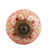 Bouton de meuble en porcelaine Floral orange