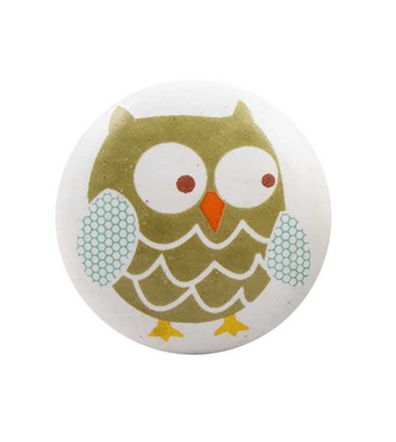 Bouton de meuble Hibou pour enfant - Boutons Mandarine