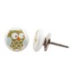 Bouton de meuble en porcelaine motif hibou pour chambre enfant - Boutons Mandarine