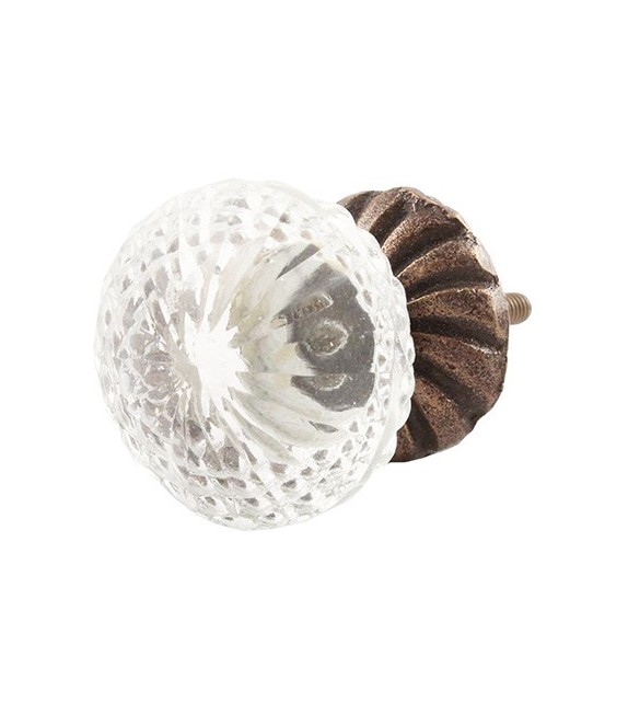 Bouton de meuble en verre Sophia - Boutons Mandarine