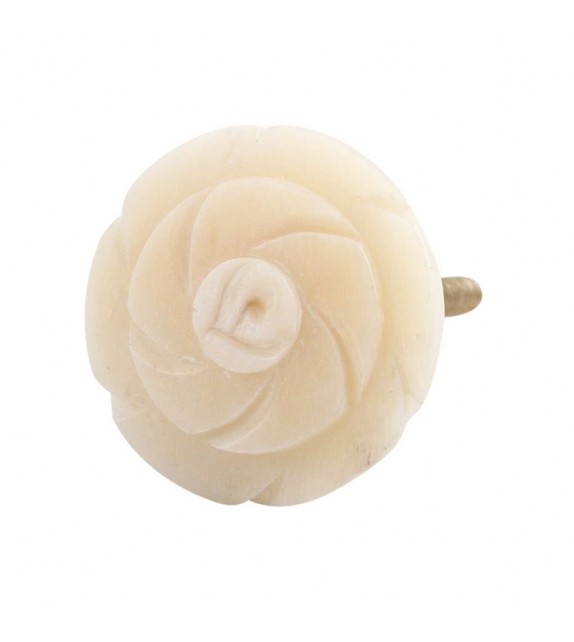 Petit bouton de meuble en os en forme de Fleur n°2