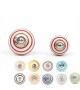 Bouton de meuble en porcelaine blanche à rayures colorées - Boutons Mandarine