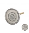 Bouton de meuble vintage ornement en fer blanchit patiné