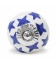 Petit bouton de meuble motifs petites étoiles en porcelaine - Boutons Mandarine