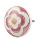 Bouton de meuble en porcelaine fleuri rose et or - Boutons Mandarine