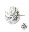 Bouton de meuble en porcelaine exotique oiseau bleu