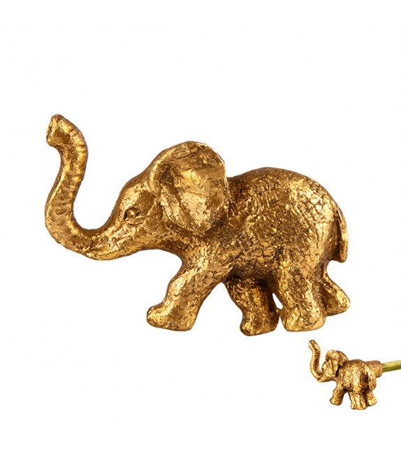 Bouton de meuble doré petit éléphant en métal - Boutons Mandarine