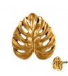 Bouton de meuble doré feuille philodendron