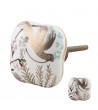 Bouton de meuble porcelaine Oiseau doré