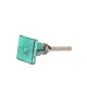 Bouton de meuble Carré en fonte style vintage Turquoise ou blanc - Boutons Mandarine