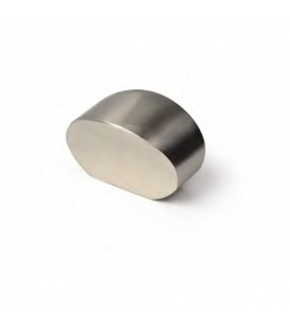 Bouton de meuble nickel brossé forme demi-lune - Boutons Mandarine