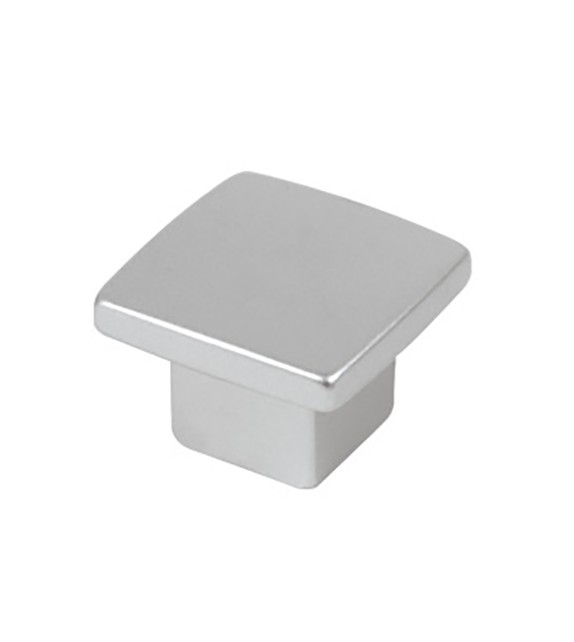 Petit bouton de meuble moderne carré chrome Cromo - Boutons Mandarine