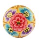 Bouton de meuble en bois floral exotique jaune - Zoé - Boutons Mandarine