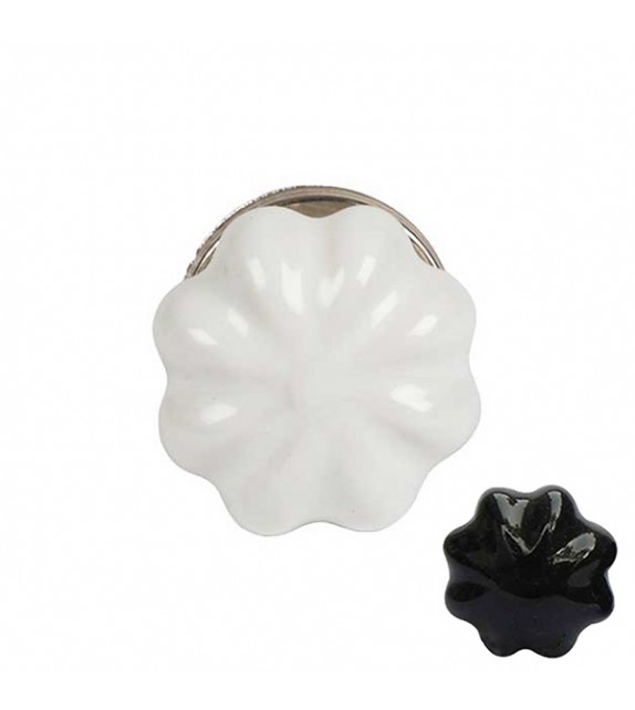 Petit bouton de meuble médaillon en porcelaine - Boutons Mandarine