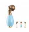 Bouton de meuble pendant porcelaine et laiton ancien